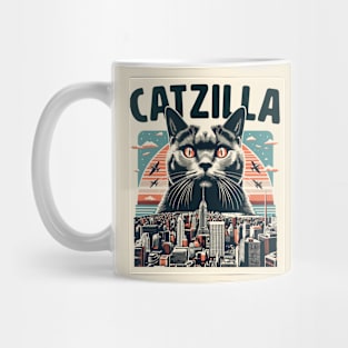 Catzilla Funny Cat Kitten Design Mug